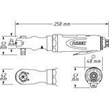 Hazet Mini-Ratschenschrauber 9022P-2, 1/2", Schlagschrauber schwarz/blau, geeignet für Handnachzug > 400Nm