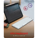 KeySonic KSK-5020BT-S, Tastatur silber/weiß, DE-Layout, X-Typ-Membrane