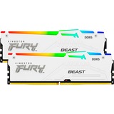 Kingston FURY DIMM 32 GB DDR5-6400 (2x 16 GB) Dual-Kit, Arbeitsspeicher weiß, KF564C32BWEAK2-32, FURY Beast RGB, INTEL XMP, AMD EXPO