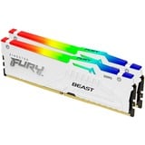 Kingston FURY DIMM 32 GB DDR5-6400 (2x 16 GB) Dual-Kit, Arbeitsspeicher weiß, KF564C32BWEAK2-32, FURY Beast RGB, INTEL XMP, AMD EXPO