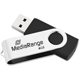 MediaRange USB 2.0 4GB, USB-Stick schwarz/silber, USB 2.0
