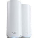 Netgear ORBI RBE772-100EUS  WIFI 7 MESH Zusatzsatellit 2er Set, Mesh Access Point weiß, Tri-Band WiFi 7
