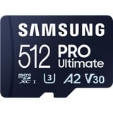 Samsung PRO Ultimate microSD 512 GB, Speicherkarte dunkelblau, UHS-I U1, Class 10, V10, A1