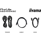 iiyama ProLite XB2495WSC-B1 61.1 cm (24 Zoll), schwarz (matt), WUXGA, IPS, HDMI, USB-C, USB-Hub, 100Hz Panel
