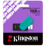 Kingston DataTraveler Exodia S 128 GB, USB-Stick schwarz/hellblau, USB-A 3.2 Gen 1