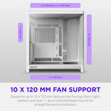 NZXT H6 ( 2026 ) All White, Tower-Gehäuse weiß, Tempered Glass x 2