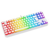SPC Gear GK630K Tournament, Gaming-Tastatur weiß/transparent, DE-Layout, Kailh RGB Blue, Pudding Edition