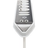 Brennenstuhl estilo Eck-Steckdosenleiste 6-fach weiß/edelstahl, 2 Meter, 2x USB