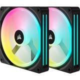 Corsair iCUE LINK QX140 RGB 140-mm-PWM-Lüfter, Gehäuselüfter schwarz, Starter-Kit, 140 mm