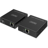 Digitus USB 3.2 Gen1 CAT Extender-Set, 5Gbps, 100 Meter, USB-Extender schwarz, Sendeeinheit + Empfängereinheit, 4 Ports: 3x USB-A, 1x USB-C