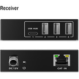 Digitus USB 3.2 Gen1 CAT Extender-Set, 5Gbps, 100 Meter, USB-Extender schwarz, Sendeeinheit + Empfängereinheit, 4 Ports: 3x USB-A, 1x USB-C