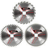 EINHELL Kreissägeblatt-Satz HM, Ø 250 x 30mm, 2,5mm, 24Z / 42Z / 60Z 3-teilig, für Akku-Tischkreissäge TE-TS 36/210 Li u.a.