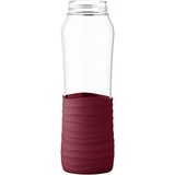 Emsa Drink2Go GLAS Trinkflasche 0,7 Liter transparent/weinrot, Schraubverschluss