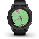 Garmin fēnix 7 Pro - Solar Edition, Smartwatch schwarz/grau, 47 mm, mit schwarzem Silikon-Armband