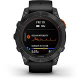Garmin fēnix 7 Pro - Solar Edition, Smartwatch schwarz/grau, 47 mm, mit schwarzem Silikon-Armband