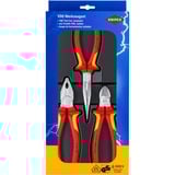 KNIPEX Elektro-Paket 00 20 12 , Zangen-Set gezahnte Griffflächen, Schneiden mit Facetten