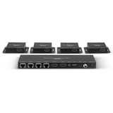 Lindy 4 Port HDMI & IR Splitter Extender, HDMI Splitter schwarz, inklusive Loop Out, 70m
