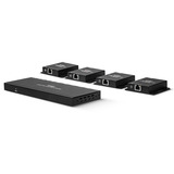 Lindy 4 Port HDMI & IR Splitter Extender, HDMI Splitter schwarz, inklusive Loop Out, 70m