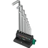 Wera 950/9 Hex-Plus 8 Winkelschlüsselsatz, 9-teilig, Schraubendreher chrom, mit Halteclip und Wandhalter