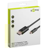 goobay USB Adapterkabel, USB-C Stecker > DisplayPort Stecker, 4K 60Hz schwarz, 1 Meter, 21,6 Gbit/s