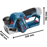 Bosch Akku-Hobel GHO 12V-20 Professional, 12Volt, Elektrohobel blau/schwarz, 2x Li-Ionen Akku 3,0Ah