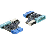 DeLOCK Intern 20 Pin Pfostenbuchse auf 20 Pin Pfostenstecker und Type-E Key A Buchse, Adapter 