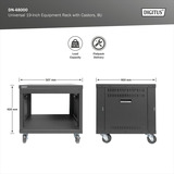 Digitus Universal 19-Zoll Equipment Rack mit Rollen, Rack, Server-Gehäuse schwarz, 8 Höheneinheiten