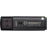 Kingston IronKey Locker+ 50 G2 64 GB, USB-Stick anthrazit, USB-A 3.2 Gen 1