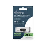 MediaRange Flash-Drive 256 GB, USB-Stick silber/schwarz, USB-A 3.2 Gen 1