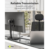 goobay USB Textil-Adapterkabel, USB-C Stecker > HDMI Stecker, 4K / 60Hz schwarz/silber, 1 Meter