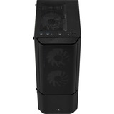 Aerocool Quantum Mesh-G-BK-v3, Tower-Gehäuse schwarz/grau, Seitenteil aus Tempered Glass