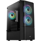 Aerocool Quantum Mesh-G-BK-v3, Tower-Gehäuse schwarz/grau, Seitenteil aus Tempered Glass