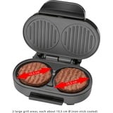 Clatronic Hamburger-Grill HBM 3696, Kontaktgrill edelstahl/schwarz, 1.000 Watt