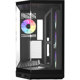 HYTE Y50 Pitch Black, Tower-Gehäuse schwarz, Tempered Glass x 3