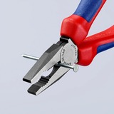 KNIPEX Kombizange 03 02 160 blau, gezahnte Greifflächen, Schneiden mit Facette