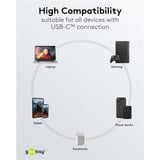 goobay USB 2.0 Kabel, USB-C Stecker > USB-C Stecker schwarz/grau, 1,5 Meter, Laden mit bis zu 60 Watt PD, Textilkabel mit Metallsteckern