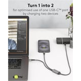 goobay USB 2.0 Kabel, USB-C Stecker > USB-C Stecker schwarz/grau, 1,5 Meter, Laden mit bis zu 60 Watt PD, Textilkabel mit Metallsteckern