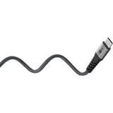 goobay USB 2.0 Kabel, USB-C Stecker > USB-C Stecker schwarz/grau, 1,5 Meter, Laden mit bis zu 60 Watt PD, Textilkabel mit Metallsteckern