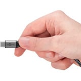 goobay USB 2.0 Kabel, USB-C Stecker > USB-C Stecker schwarz/grau, 1,5 Meter, Laden mit bis zu 60 Watt PD, Textilkabel mit Metallsteckern