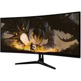 Arozzi Nova 34T2K165, Gaming-Monitor 86.4 cm (34 Zoll), schwarz, UWQHD, VA, Curved, HDMI, DP, Lautsprecher, 165Hz Panel