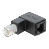 DeLOCK Adapter RJ-45 Cat.6 Stecker > Buchse, 90° unten abgewinkelt schwarz