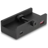DeLOCK Externer USB 5 Gbps Hub mit 2 x USB Typ-A, 1 x USB Type-C™ und SD + Micro SD Slot mit Feststellschraube, USB-Hub schwarz