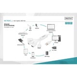 Digitus Slim Spider USB-Hub, USB-A 2.0 Stecker > 4x USB-A Buchse weiß, 1 Meter