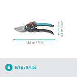 GARDENA Gartenschere PremiumCut Flex grau/türkis, Bypass, 2 einstellbare Griffweiten