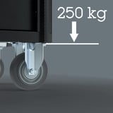 Wera 9702 Tool Rebel Werkstattwagen Stainless XXL 2, mit Bestückung, Werkzeugwagen schwarz/silber,  202-teilig, im exklusiven Tool Rebel Design