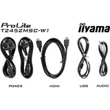 iiyama ProLite T2452MSC-W1, LED-Monitor 61 cm (24 Zoll), weiß/schwarz, FullHD, Touchscreen, IPS