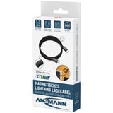 Ansmann Magnetisches USB Typ-C auf Lightning Ladekabel schwarz, USB-C / Lightning