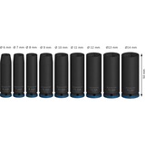 Bosch Professional PRO Impact Steckschlüsseleinsatz-Set 1/4", 9-teilig schwarz, tief