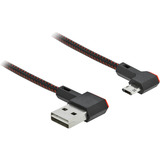 DeLOCK Easy-USB 2.0 Typ-A auf Typ Micro-B, Kabel schwarz/rot, gewinkelt links / rechts