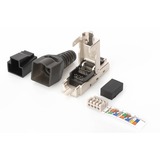 Digitus RJ-45 Stecker feldkonfektionierbar, Cat.6a silber/schwarz, 1 Stück